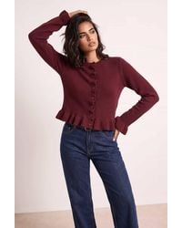 Style Cheat - Long Sleeve Ruffle Frill Knit Cardigan - Lyst