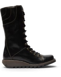 Infinity Leather - Fly London Leather Lace-Up Combat Ankle Boots- Ster768 - Lyst