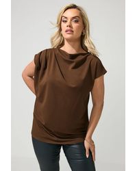 Yours - Drape Shoulder Top - Lyst