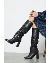 Wallis - Krista Heeled Pointed Ruched Long Boots - Lyst