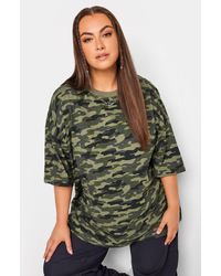 Yours - Camo Print Oversized Boxy T-shirt - Lyst