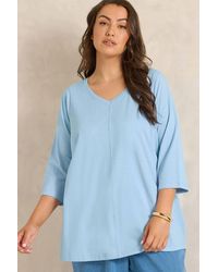 Evans - V-Neck Cotton T-Shirt - Lyst