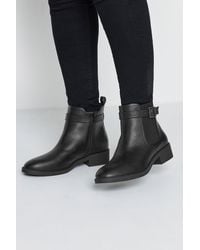 Yours - Wide & Extra Wide Fit Buckle Faux Leather Ankle Boots - Lyst