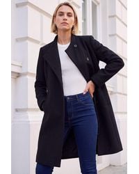 Roman - Tailored Funnel Neck Pocket Detail Coat - Lyst