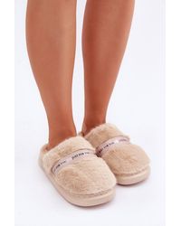 Love Lace - Cozy Furry Slippers With Thick Insulated Sole & Toe Cover - Lyst
