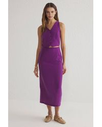 WOVCOR - A-Line V-Neck Sleeveless Cut Out Midi Dress - Lyst