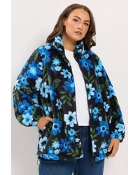 Yours - Floral Print Zip Through Fleece - Lyst