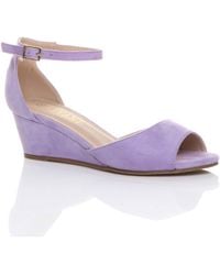 AJVANI - Mid Wedge Heel Ankle Strap Sandals - Lyst