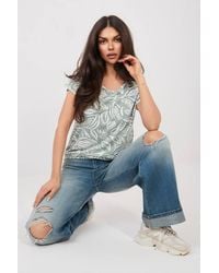 Love Lace - Everyday Viscose Printed Short Sleeve Blouse - Lyst