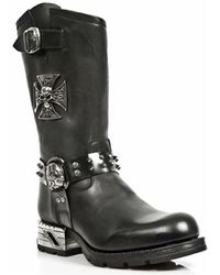 New Rock - Men's Leather Gothic Cowboy Boots- Mr030-s1 - Lyst