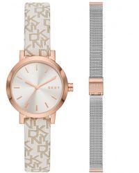 DKNY - Soho Stainless Steel Fashion Analogue Quartz Watch - Ny6605set - Lyst
