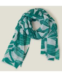Accessorize - Teal Large Strokes Scarf - Lyst
