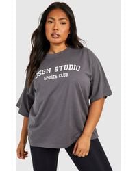 Boohoo - Plus Dsgn Studio Sports Club Oversized T-shirt - Lyst