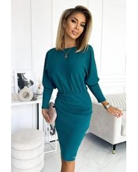 KDMD - Sea Striped Ribbed Sleeve Dress - Lyst