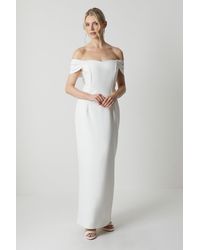 Coast - Draped Shoulder Tie Back Column Bridal Dress - Lyst