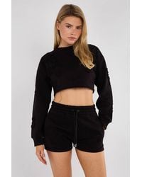 Stylewise - Cross Patch Cropped Sweatshirt & Shorts - Lyst