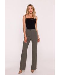 Love Lace - Office Viscose Tailored Trousers With Buttons - Lyst