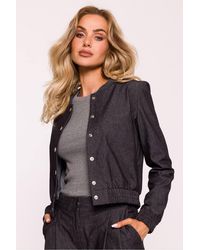 Love Lace - Stylish Cotton Bomber Jacket With Snap Fit - Lyst