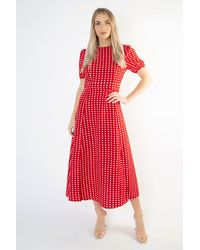 Cutie London - Short Sleeve Maxi Dress In Polka Dot - Lyst