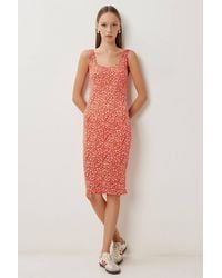 Happiness İstanbul - Floral Printed Sleeveless Midi Dress With U Collar - Lyst
