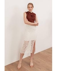 Lovedrobe - Crochet Lace Midi Skirt - Lyst