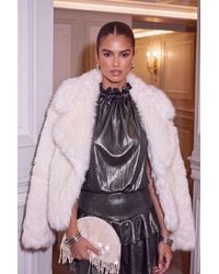 Rebellious Fashion - Carlyn Chunky Collar Faux Fur Coat - Lyst
