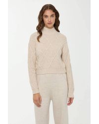 Hiccup - Textured Half Turtleneck Knit Sweater - Lyst