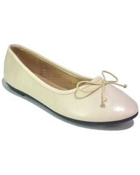LARANGE - Pu Leather Slip On Flats Ballerina Shoes Bow - Lyst
