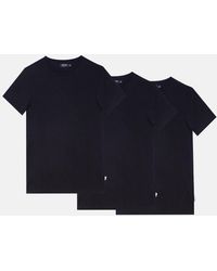 Burton - 3 Pack Navy Muscle Fit Crew Neck T-shirts - Lyst