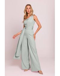 Love Lace - Asymmetric Sleeveless Flared Jumpsuit With Zip - Lyst