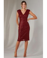 Jolie Moi - Bennett Sequin Bodycon Midi Dress - Lyst