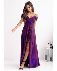 Love Lace - Cotton Strappy Fit & Flare Dress With Slit - Lyst