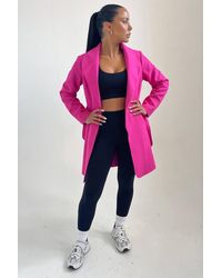 Femme Luxe - Waterfall Duster Belted Long Coat - Lyst