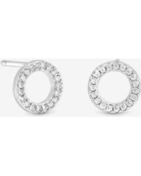 Simply Silver - Sterling Plated Cubic Zirconia Open Circle Stud Earrings - Lyst