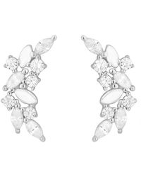Simply Silver - Sterling Silver 925 Cubic Zirconia Fine Climber Earrings - Lyst