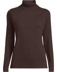 Lands' End - Petite Cashmere Roll Neck Jumper - Lyst