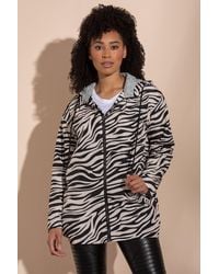 Klass - Zebra Print Lightweight Hooded Jacket - Lyst