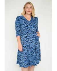 Jolie Moi - Revere Collar Midi Dress - Lyst