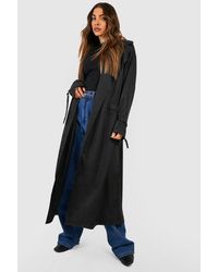 Boohoo - Belted Button Detail Trench Coat - Lyst