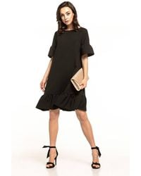 Love Lace - Summer Mini Dress With Bow Neck Frill Hem - Lyst