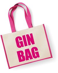 60 SECOND MAKEOVER - Large Jute Bag Gin Bag Pink Bag New Mum - Lyst