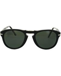 Persol - Round Black Green Polarized Sunglasses - Lyst