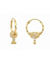 Raina Jewels - 22Ct Cubic Zirconia Hoop Earrings Diamond Cut Double Drop - Lyst