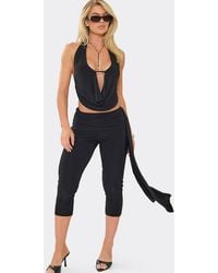 EGO - Capri Ruched Slinky Mid Rise Capri Trousers - Lyst