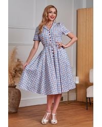 Banned Retro - Bella Cherry Check Dress - Lyst