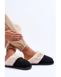 Love Lace - Fabric Warm Faux Fur Indoor Slippers For Cold Winter Days - Lyst