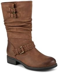 Pavers - Buckle-Detailed Calf Length Boots - Lyst