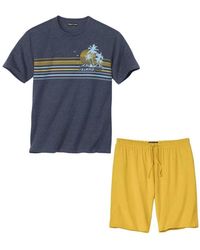 Atlas For Men - Stripe Short Pyjama Set - Lyst