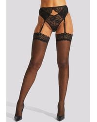 Ann Summers - Lace Top Stocking And Criss Cross Knicker Set - Lyst