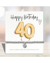 Aye Do Gifts - 40Th Birthday Cubic Zirconia Bracelet & Balloons Card - Lyst